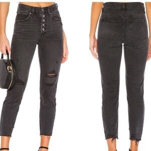 Free People Distressed Blossom Rigid Skinny Jeans